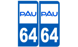 immatriculation 64 Pau - Sticker/autocollant