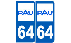 numéro immatriculation 64 Pau - Sticker/autocollant