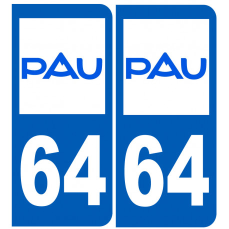numéro immatriculation 64 Pau - Sticker/autocollant