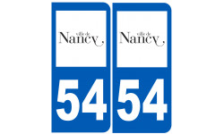 numéro immatriculation 54 Nancy - Sticker/autocollant
