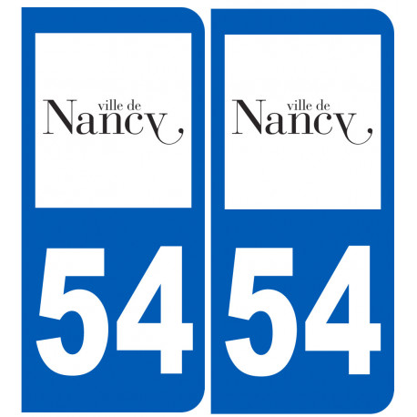 immatriculation 54 Nancy - Sticker/autocollant