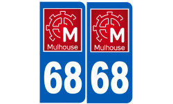 immatriculation 68 Mulhouse - Sticker/autocollant
