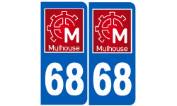 numéro immatriculation 68 Mulhouse - Sticker/autocollant