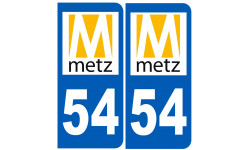 numéro immatriculation 54 Metz - Sticker/autocollant