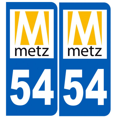 immatriculation 54 Metz - Sticker/autocollant