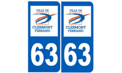 numéro immatriculation 63 Clermont-Ferrand - Sticker/autocollant