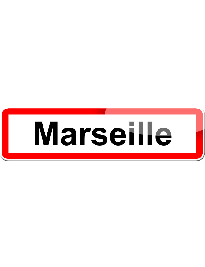 Autocollant "13 Marseille" Format Plaque - Angles Droits, Neuf, Pour Voiture, Casier, Décoration Murale