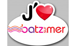 j'aime Batz-sur-Mer - 15x11cm - Sticker/autocollant