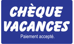 Sticker / autocollant : Paiement par Chèque vacances accepté - 15x9.2cm
