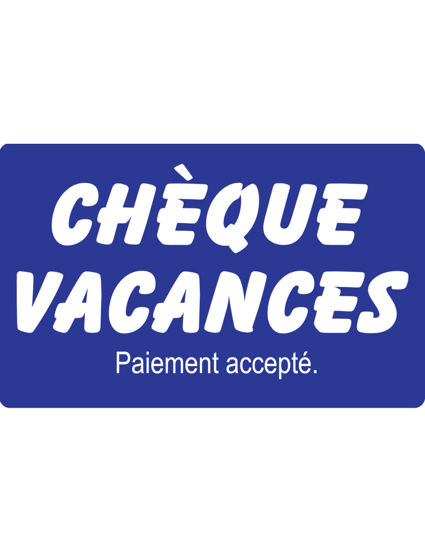 Paiement Chèque vacances accepté - 15x9.2cm - Sticker/autocollant