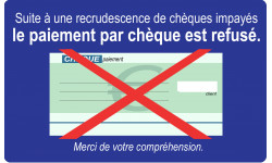 Paiement par Chèques refusés - 15x9.2cm - Sticker/autocollant