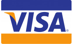 Sticker / autocollant : Paiement par carte Visa 2 accepté - 15x9.2cm