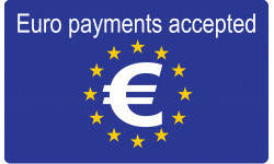 Euro payments accepted - 15x9.2cm - Sticker/autocollant