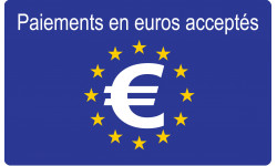 Paiements euros acceptés - 20x12.3cm - Sticker/autocollant