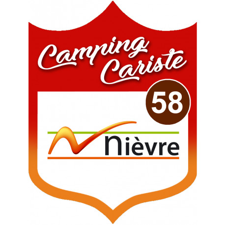 Camping car Nièvre 58 - 10x7.5cm - Sticker/autocollant