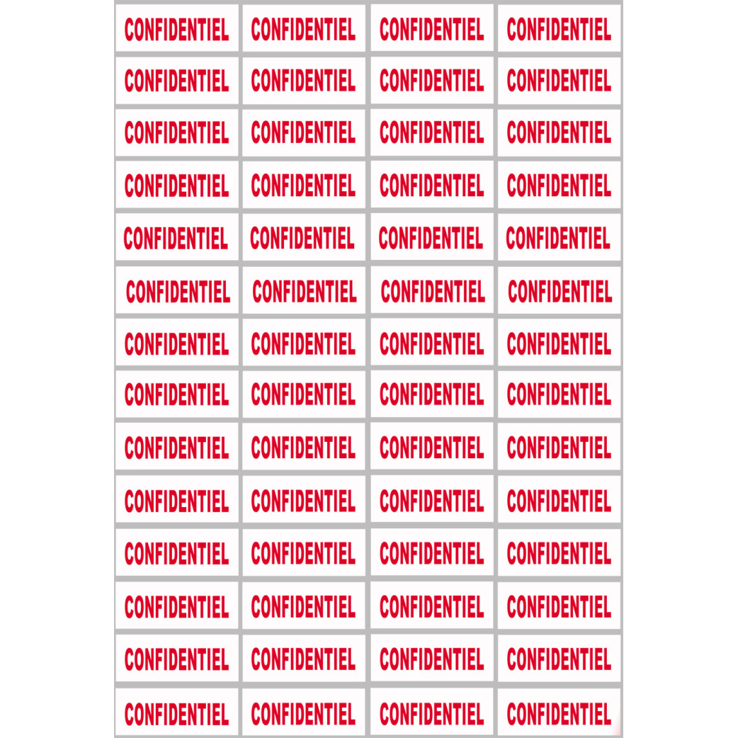 CONFIDENTIEL - 56fois 4.8x2cm - Sticker/autocollant