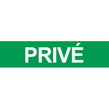 Privé vert - 29x7cm - Sticker/autocollant