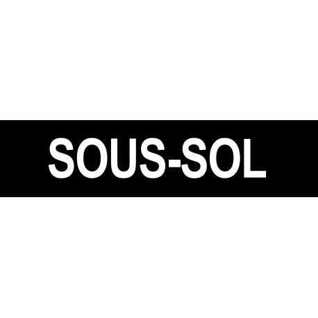 SOUS-SOL noir - 29x7cm - Sticker/autocollant