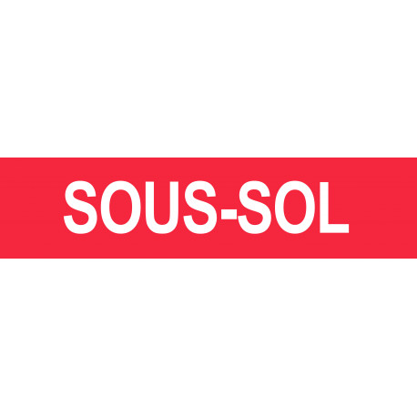 SOUS-SOL rouge - 29x7cm - Sticker/autocollant