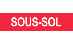 SOUS-SOL rouge - 15x3.5cm - Sticker/autocollant