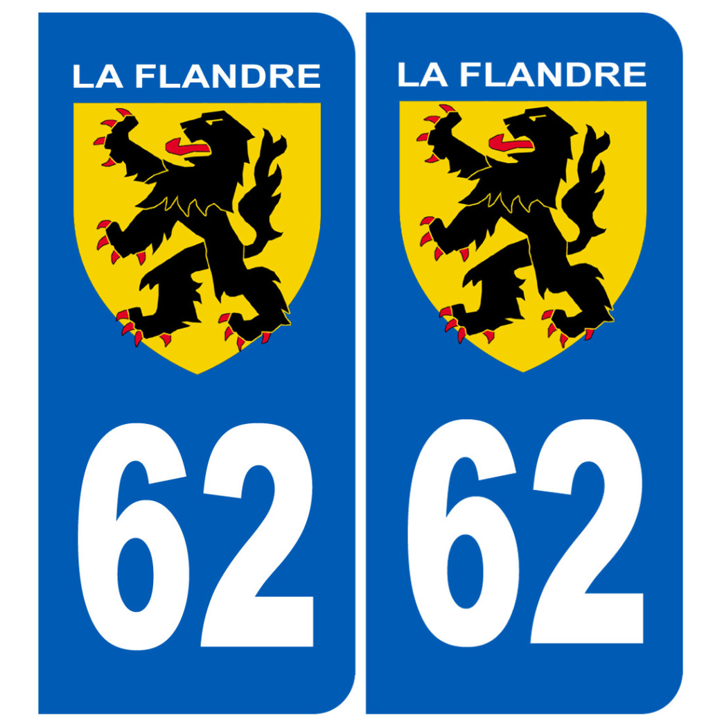 immatriculation 62 Flandre - Sticker/autocollant