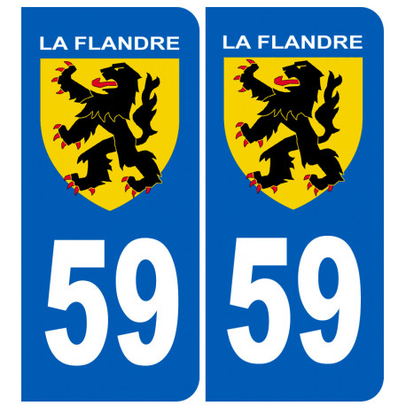 numéro 59 immatriculation Flandre - Sticker/autocollant