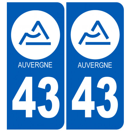 immatriculation 43 Auvergne Haute Loire - Sticker/autocollant