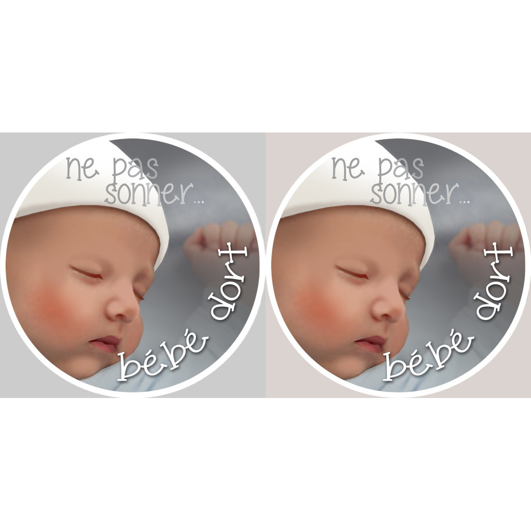 bébé dort ne pas sonner - 2x4.5cm - Sticker/autocollant