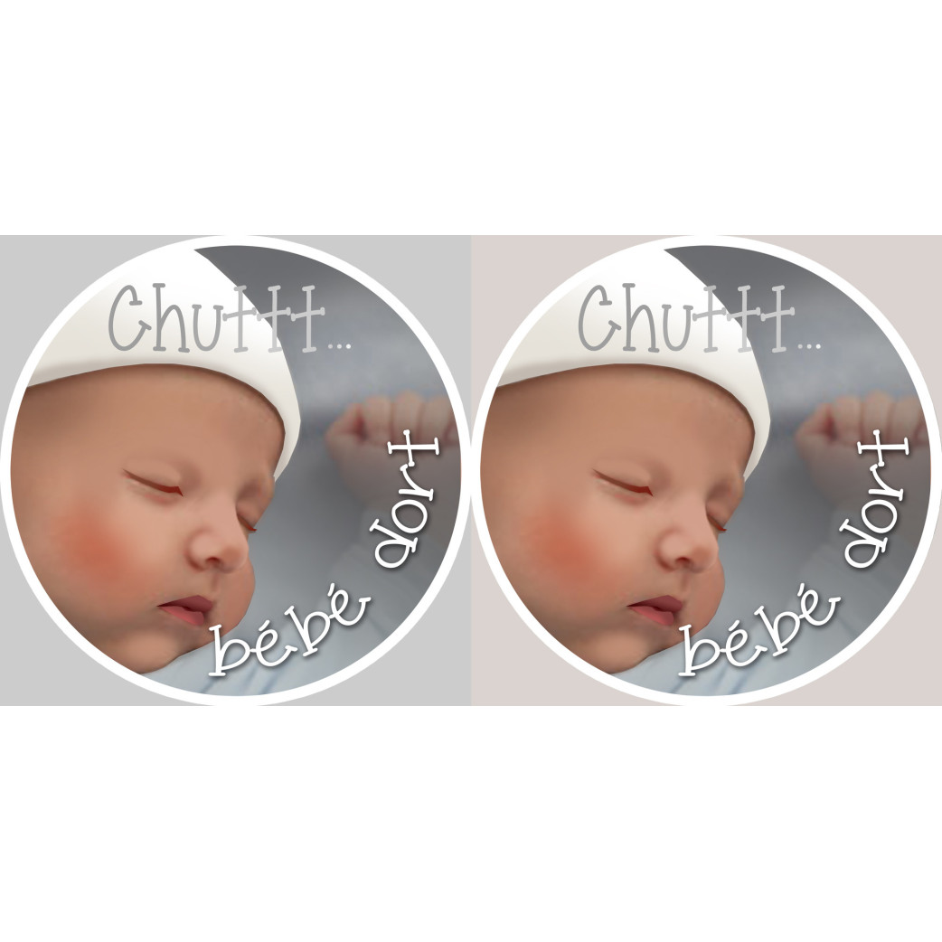 Chuttt bébé dort - 2x4.5cm - Sticker/autocollant