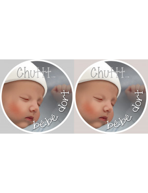 Sticker Autocollant Ne Pas Sonner Bebe Dort Garcon 15cm