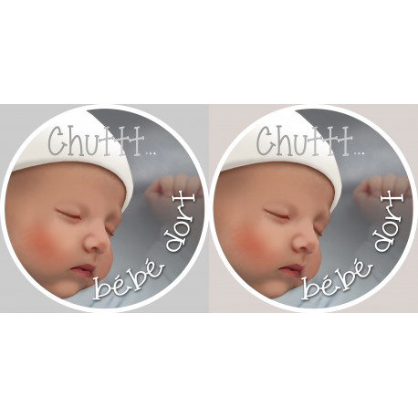 sticker / Autocollant : Chuttt bébé dort - 2x4.5cm - Sticker/autocollant