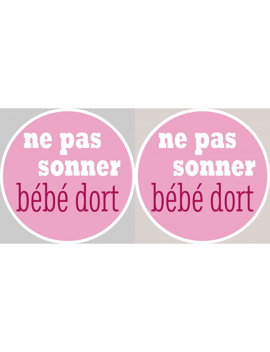 Sticker Autocollant Ne Pas Sonner Bebe Dort Fille 2x4 5cm