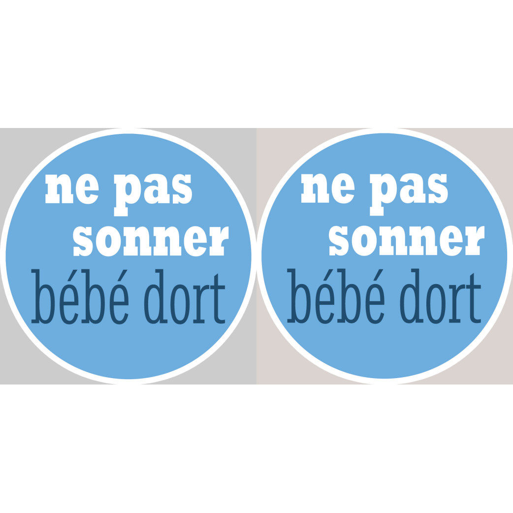 bébé dort garçon ne pas sonner  - 2X4.5cm - Sticker/autocollant
