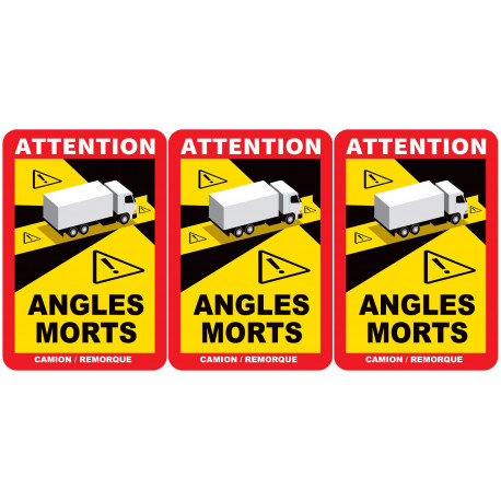 Angles morts poids lourds (3 fois 17x25cm) - Sticker/autocollant