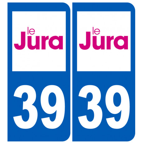 numéro immatriculation 39 (Jura) - Sticker/autocollant
