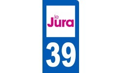  immatriculation 39 du Jura - 6x3cm - Sticker/autocollant