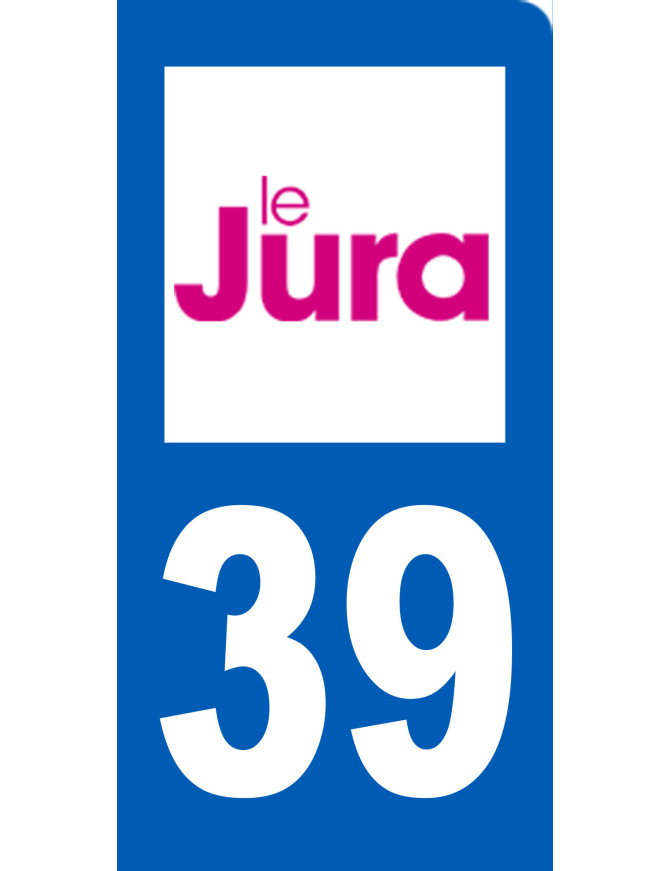 immatriculation 39 Jura - 6x3cm - Sticker/autocollant