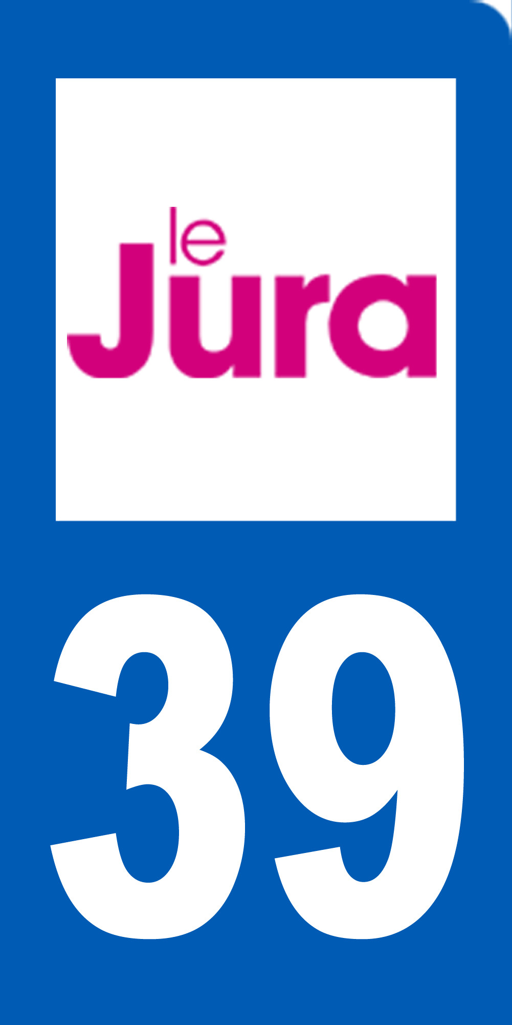 immatriculation motard 39 Jura - 6x3cm - Sticker/autocollant
