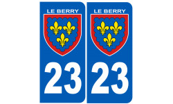 immatriculation Berry 23 (la Creuse) - Sticker/autocollant