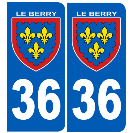 immatriculation Berry 36 (l'Indre) - Sticker/autocollant