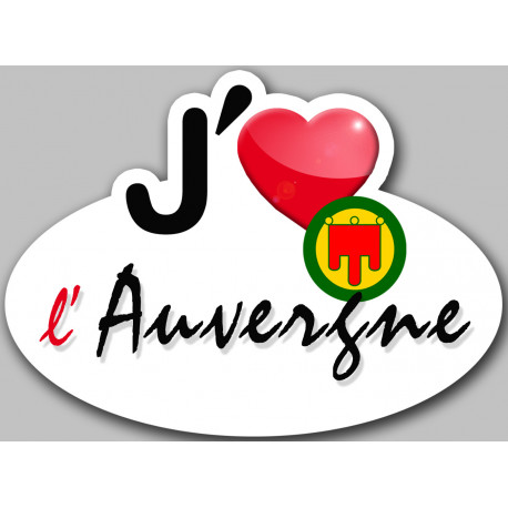 j'aime l'Auvergne - 15x11cm - Sticker/autocollant