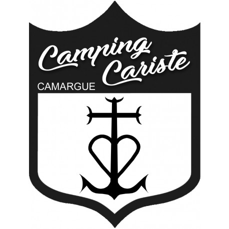  blason camping cariste Camargue - 20x15cm - Sticker/autocollant