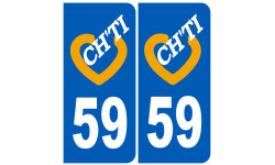 Sticker autocollant numéro immatriculation ch'ti 59