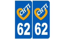 numéro immatriculation ch'ti 62 - Sticker/autocollant