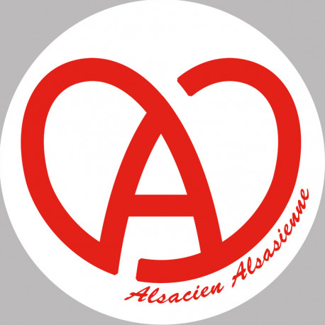 Sticker / autocollant Alsace blanc et rouge - 15cm