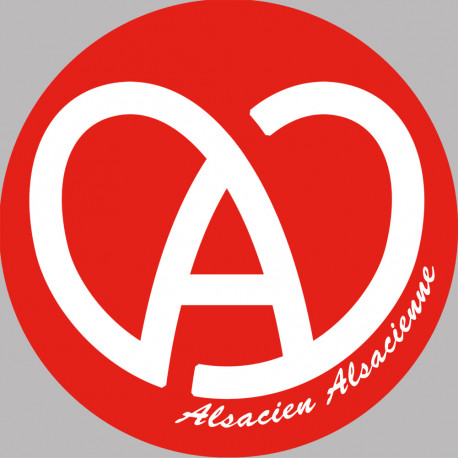 Alsace rouge et blanc - 10cm - Sticker/autocollant
