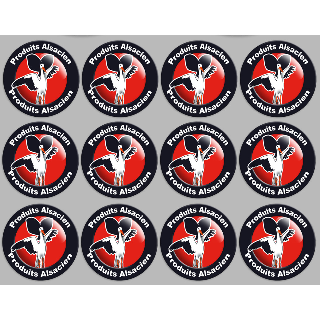 Produits Alsacien cigogne - 12fois de 5cm - Sticker/autocollant