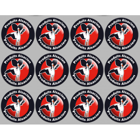 Produits Alsacien cigogne - 12fois de 5cm - Sticker/autocollant Produits Alsacien cigogne - 12fois de 5cm - Sticker/autocollant
