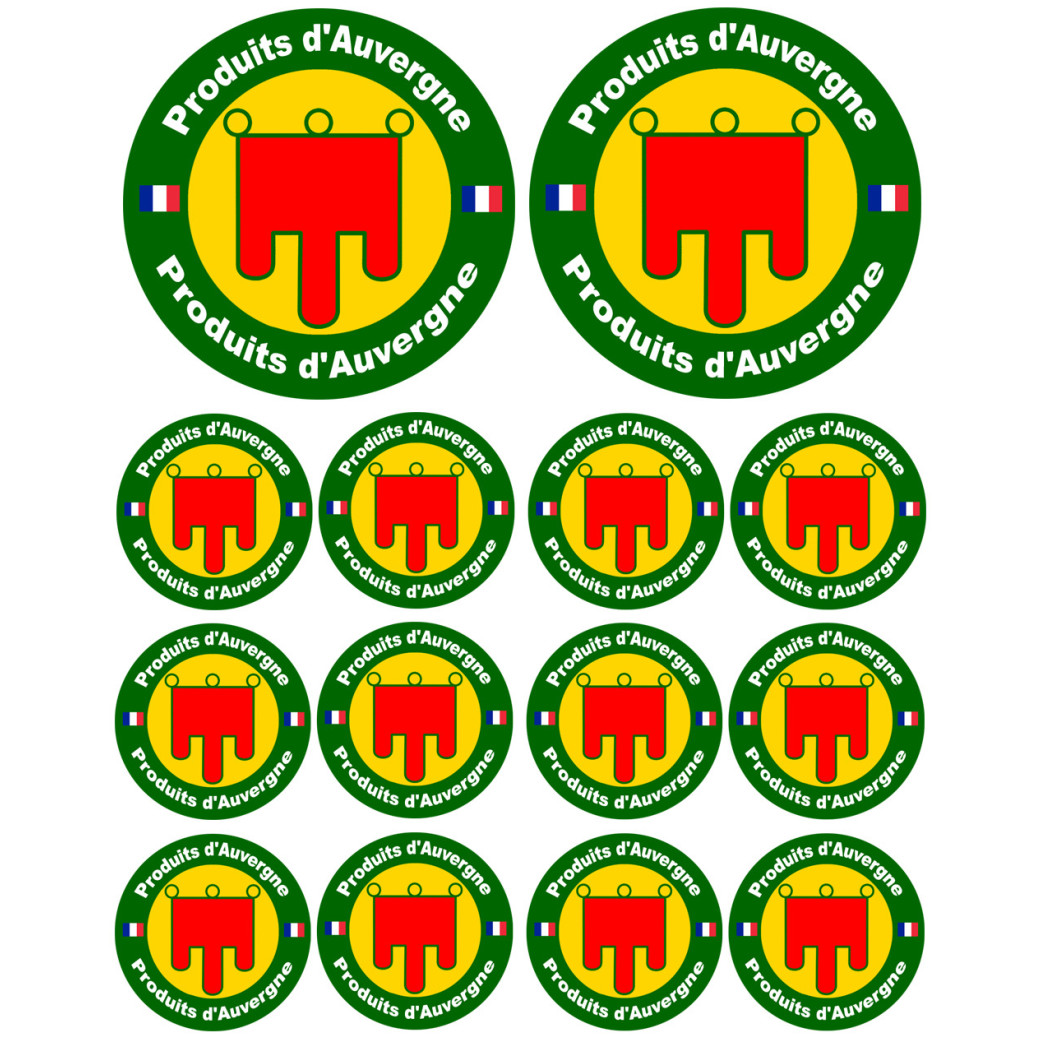 Produits d'Auvergne - 2fois 10cm/12fois 5cm - Sticker/autocollant