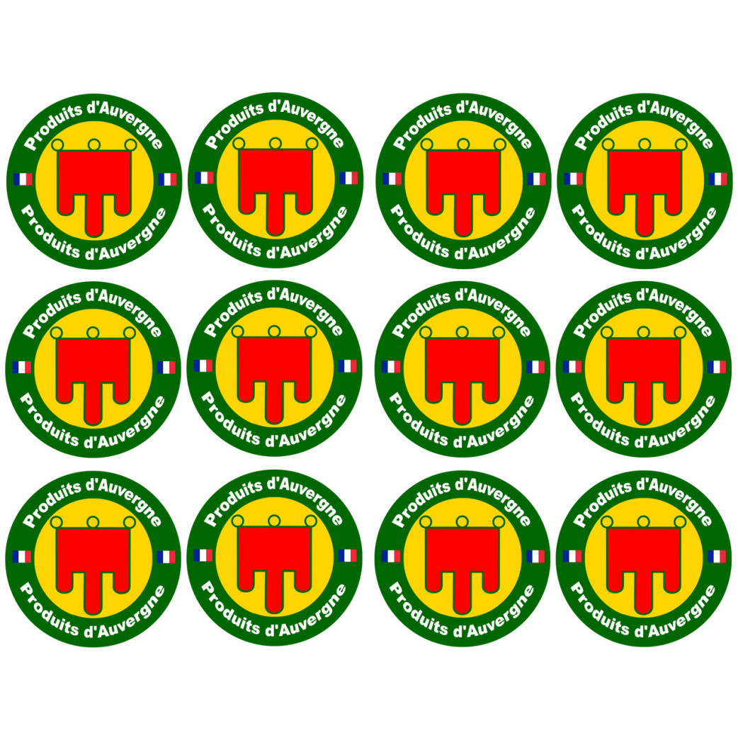Produits d'Auvergne - 12fois 5cm - Sticker/autocollant
